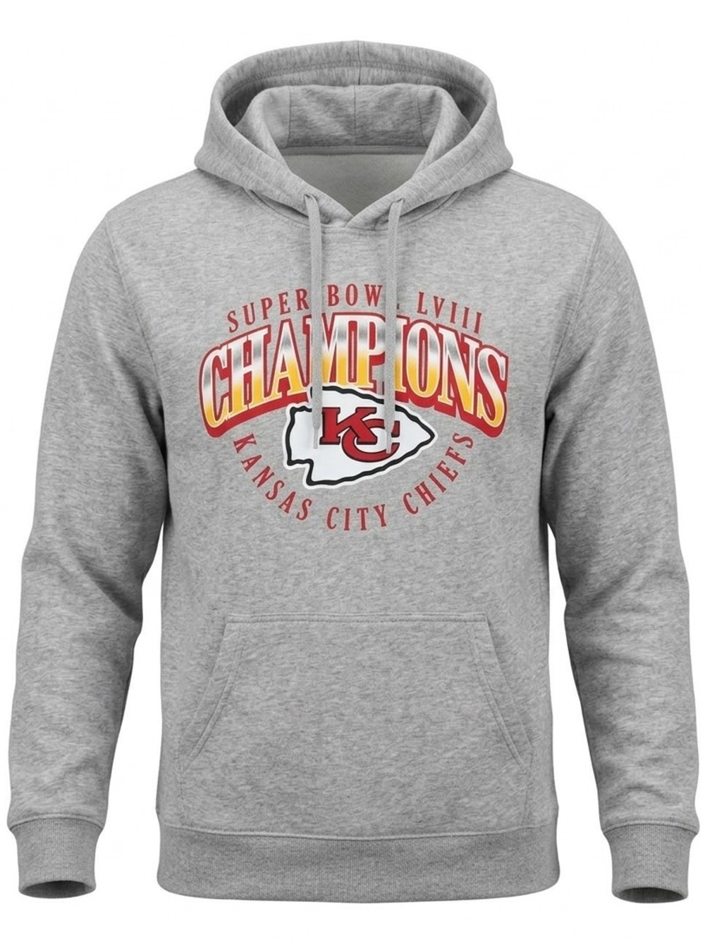 Kansas City Chiefs Super Bowl LVIII Champions Gray Hoodie Large